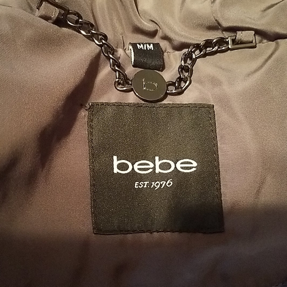 Bebe coat with faux leather sleeves, sz M - Picture 8 of 8